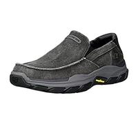 Skechers Homme Melbert respecté Semelle de Mocassin, Toile Anthracite W Suede, 45.5 EU