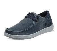 Skechers Homme Melson-Raymon Toile à Enfiler Mocassin, Bleu, 43 EU