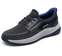 Skechers Homme Meroe Alden Basket, Black Knit/Synthetic, 40 EU