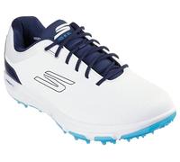 Skechers Homme Pro 6 Chaussures de Golf imperméables Basket, Blanc, Bleu Marine, Bleu, sans Crampons, 45.5 EU