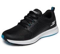 Skechers Homme Quest Baskets, Black Leather/Mesh/Blue Trim, 45 EU