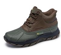 Skechers Bottine Homme Respected Swamper Cuir Olive/Duraleather, Bordure Marron 44 EU