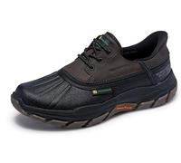 Skechers Homme Respected Tanzier Slip-In ENTRAINEUSE, Chocolate Leather/Duraleather/Black Trim, 43 EU