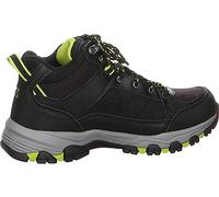 Skechers Homme Selmen Melano Botte de randonnée, Cuir Noir avec Maille synthétique, 42.5 EU
