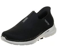 Skechers Homme Slip-ins: Go Walk 6-Easy on Slip-on Walking Sneakers Basket, Black Textile Black Synthetic White Trim, 39.5 EU