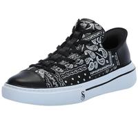 Skechers Homme Slip ins Mains Libres X Dogg-Snoop One Double G Basket, Cuir imprimé Bandana Noir et Blanc, 37 EU