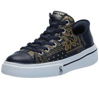 Skechers Homme Slip ins Mains Libres X Dogg-Snoop One Double G Basket, Cuir imprimé Bandana Bleu Marine doré, 37 EU