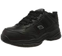Skechers Homme Soft Stride Grinnel Trainers, Black Leather/Black Mesh, 42.5 EU