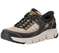 Skechers Homme Sommets à Baskets, Maille Synthétique Taupe Bordure Noire, 47.5 EU