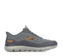 Skechers Homme Summits Leyter Baskets, Gray Mesh Orange PU, 45.5 EU
