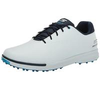 Skechers Homme Tempo GF Golf-Shoes, White Synthetic Navy Trim Blue Trim, 42 EU