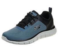 Skechers Homme Track BROADER Baskets, Blue Mesh/PU/Black Trim, 43 EU
