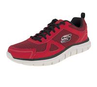 Skechers Homme Track Bucolo Chaussures de Running, Red Leather/Black Mesh/Trim, 41.5 EU