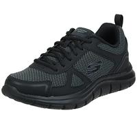 Skechers Homme Track Bucolo Flat-sheets, Black Leather Mesh Trim, 47.5 EU