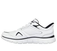 Skechers Homme Track Ezral Slip-In ENTRAINEUSE, White Leather/Black Mesh/Pu, 46 EU