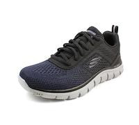 Skechers Homme Track Ripkent Baskets, Bordure Noire en Maille Marine, 45.5 EU
