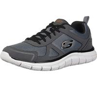 Skechers Homme Track Scloric Shoes, Gray Leather Mesh Pu Navy Trim, 46 EU