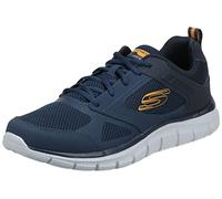 Skechers Homme Track-SYNTAC Basket, Bordure en Maille Cuir Bleu Marine, 41.5 EU