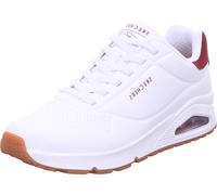 Skechers Homme Uno Harry Kane Air Basket, White Duraleather/Burgundy Suede, 47.5 EU