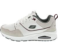 Skechers Homme Uno Retro One Baskets, Daim Duraleather Blanc Maille Verte Burg, 39.5 EU