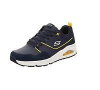 Skechers Homme Uno Retro One Baskets, Maille Jaune Daim Duraleather Marine, 45.5 EU