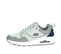 Skechers Baskets Uno Retro One Homme – Maille en daim Duraleather gris – 42 EU