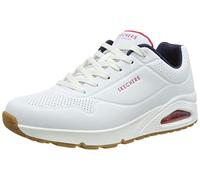 Skechers Homme UNO Stand on AIR Baskets, Blanc (White Durabuck/Navy/Red Trim Wnvr), 39.5 EU