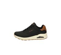 Skechers Homme Uno Suited on Air Basket, Black Durabuck Chestnut Suede Mesh Trim, 47.5 EU
