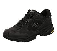 Skechers Homme Vigor 3.0 Baskets, Black Leather/Black Mesh PU/Black Trim, 41 EU
