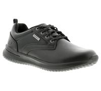 Skechers Hommes Décontracté Chaussures Delson É Antigo Étanche Cuir Lacet Noir