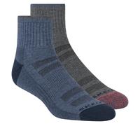 Skechers hommess Trail Quarter Coolmax Chaussettes - 2 Pack en Bleu/Gris, Pointure Grand