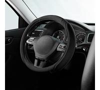 Skechers Housse de volant de voiture en mousse à mémoire de forme, 36,8 à 38,1 cm, antidérapante, sécurité et confortable, accessoire universel pour diverses voitures, camions, VUS (noir et noir)