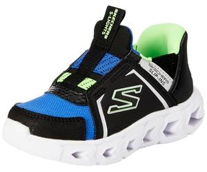 Skechers Hypno-Flash 2.0 Brisk-Brights Baskets pour bébé garçon Synthétique/Textile/Bleu, Citron Vert et Argent, 37 EU