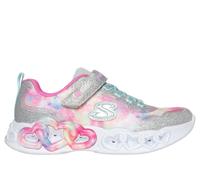 Skechers Infinite Heart Lights - Color Lovin Chaussures Moyen Width en Argent, Pointure 33.5