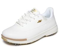 Skechers Jasmine Chaussures de Golf imperméables pour Femme, Blanc/doré, 39 EU