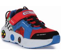 SKECHERS Jeu Kicks Gametronix Maille à Enfiler Baskets Bleu Rouge Kids UK 1 - 14