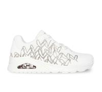 Skechers Baskets Uno Golden Heartpour Femme, Broderie en Mylar Blanc Durabuck Or Rose, 37 EU