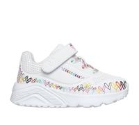 Skechers JGoldcrown: UNO Lite - Heart Craze Chaussures Moyen Width en Blanc, Pointure 25, Lavable en machine