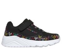 Skechers JGoldcrown: UNO Lite - Heart Craze Chaussures Moyen Width en Noir, Pointure 29, Lavable en machine