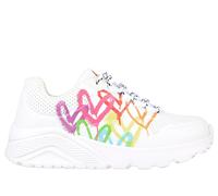 Skechers JGoldcrown: UNO Lite - Love Brights Chaussures Moyen Width en Blanc, Pointure 37