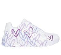 Skechers JGoldcrown: UNO Lite - Spread the Love Chaussures Moyen Width en Blanc/Violet Clair, Pointure 32