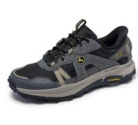 Skechers John Deere - Equalizer 5.0 Trail Harvester Homme, Cuir Anthracite et Maille Noire, 45 EU