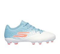 Skechers Jr Youth Fg Firm Ground Chaussures de football pour garçon, blanc/bleu, 36 EU