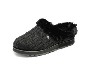Skechers Keepsakes - Ice Angel Flache Hausschuhe Femme | Chaussons décontractés, semelle intérieure en mousse à mémoire de forme, dessus en tricot de pull doux