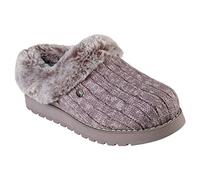 Skechers Keepsakes - Ice Angel Flache Hausschuhe Femme | Pantoufles décontractées, semelle intérieure en mousse à mémoire de forme, dessus en tricot doux, doublure en fausse fourrure
