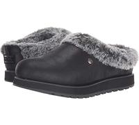 Skechers Keepsakes-R E M, Chaussons Femme, Noir (Black Micro Leather/Faux Fur Line Blk) , 36 EU ( 3 UK )