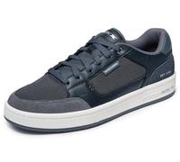 Skechers League Imperion, Baskets Homme, Cuir Noir Mesh Gris PU, 44 EU