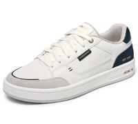 Skechers League IMPERION Baskets pour Homme, Cuir Naturel/Maille/PU Noir, 41 EU