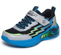 Skechers Light Storm 3 Baskets pour garçon Synthétique Argenté/Textile Noir/Bordure Multi Trim, Pointure 45 EU Enfant