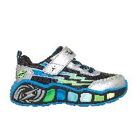 Skechers Lil' Storm Scene Chaussures Moyen Width en Argent/Noir, Pointure 26